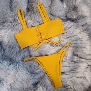Lace-up two piece bikini (NWOT)
